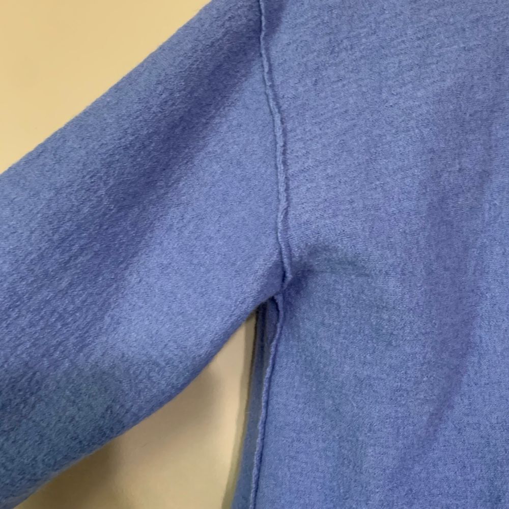 Chico's 100% Wool Cornflower Blue Shrug/Cardigan READ Size 1 - Picture 3 of 12